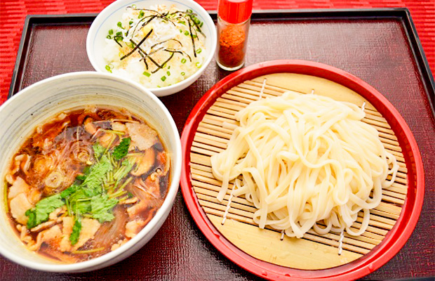 豚肉ときのこのつけうどん膳　しらすご飯